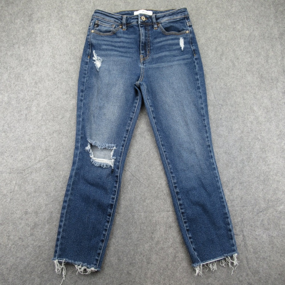 KanCan Women's‎ Distressed Skinny Jeans Medium Wash Size 5 Stretch